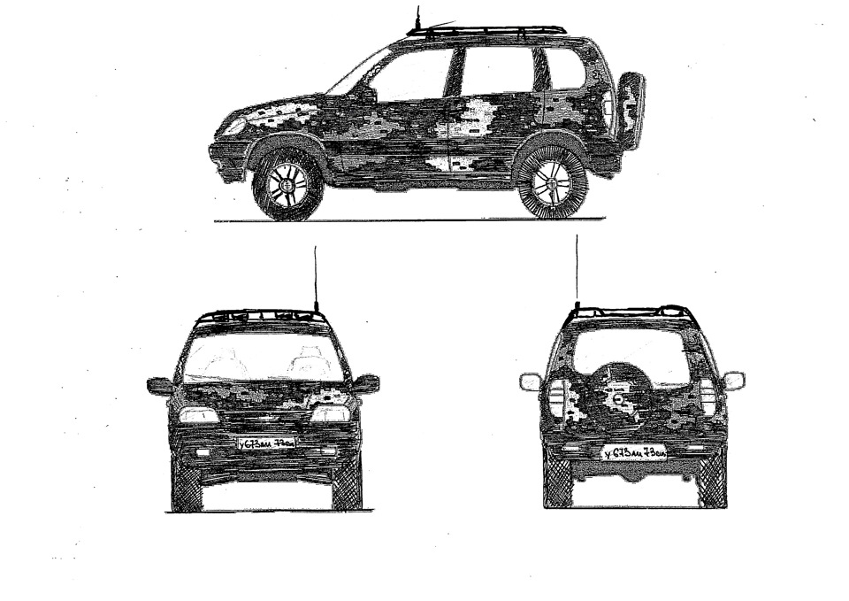 Размеры нива шевроле фото пятнистый BlackHunter - Chevrolet Niva, 1,7 л, 2005 года стайлинг DRIVE2