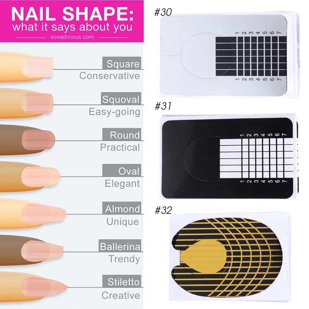 Размеры ногтей фото 10pcs Forms for Building Gel Nail Extensions Guide Mold Stickers Tips Gel Stenci