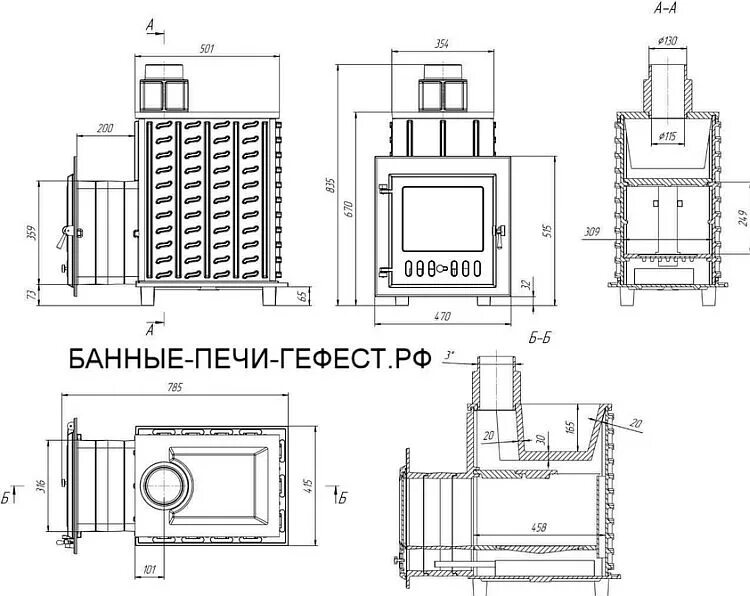 Размеры печей для бани фото Банная печь с закрытой каменкой: кирпичная, металлическая, для русской бани; "Ве