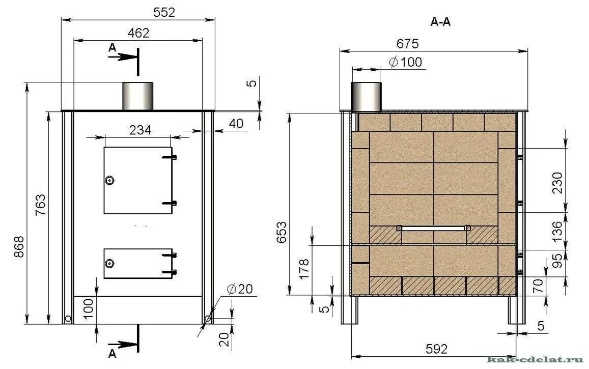 Размеры печки буржуйки для дачи своими руками Печки буржуйки на дровах для дачи своими руками
