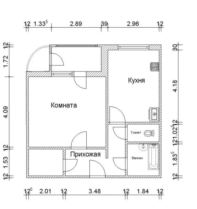 Размеры планировок 1 комнатных квартир Продажа однокомнатной квартиры Москва, цена 4690000 рублей, 2024 год объявление 