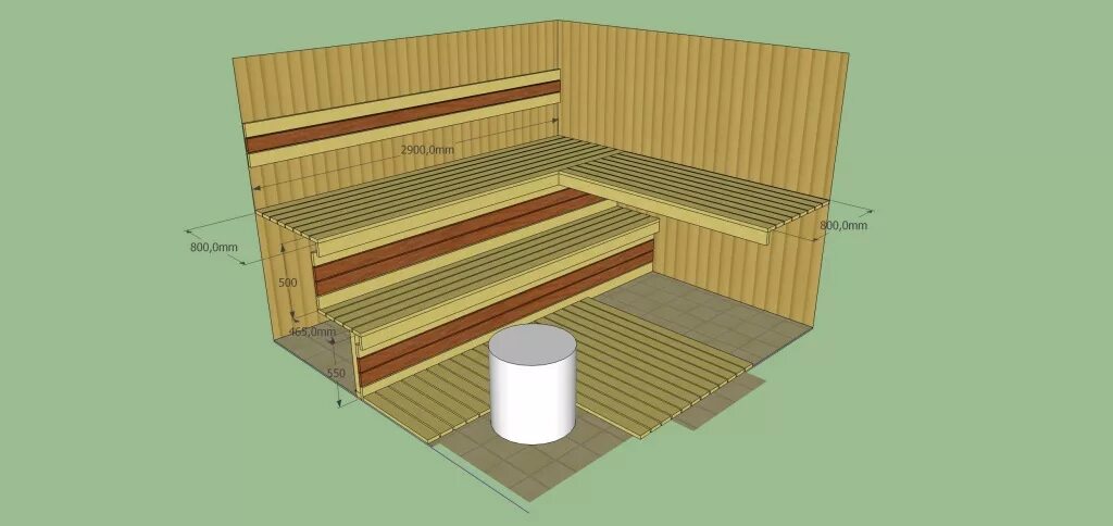 Размеры полков в бане фото Проектирование парных и саун под ключ. Подбор топки, освещения, все работы с дер