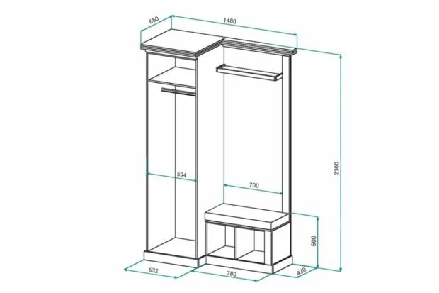 Размеры прихожей мебели фото Ширина прихожей мебели - Дом Мебели.ру