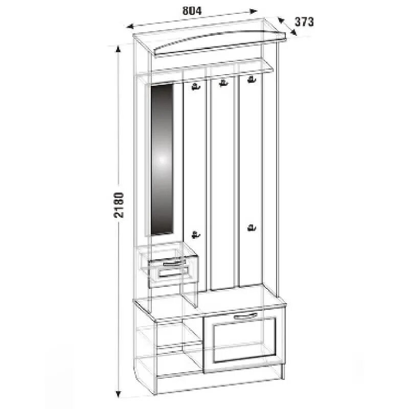 Размеры прихожей мебели фото Маленькая прихожая Смоленск МФ ШП-02 МДФ Орех экко - 11800 р. купить в MebHOME