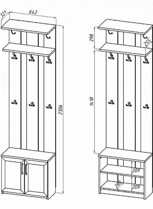 Размеры прихожей своими руками чертежи Шкаф в прихожую чертежи Шкаф в прихожей, Шкаф, Прихожая