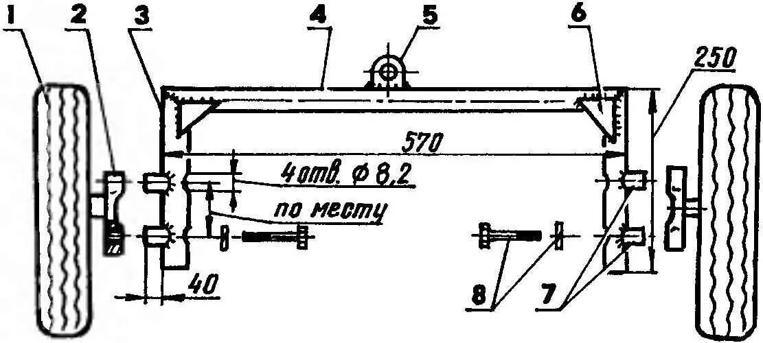 Размеры самодельного адаптера для мотоблока AND "THE KID" CUT. MODEL CONSTRUCTION