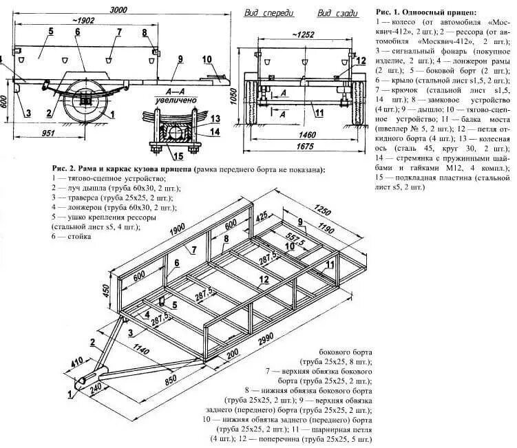 Размеры самодельного прицепа для мотоблока Прицеп для мотоблока: своими руками, прицепное устройство, самодельный, чертежи,