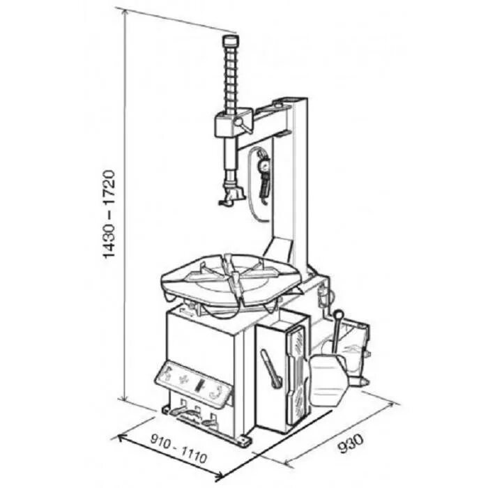 Размеры самодельного шиномонтажного станка РАСПРОДАЖА - Шиномонтажный станок полуавтомат WERTHER Titanium100/22 (OMA Titani