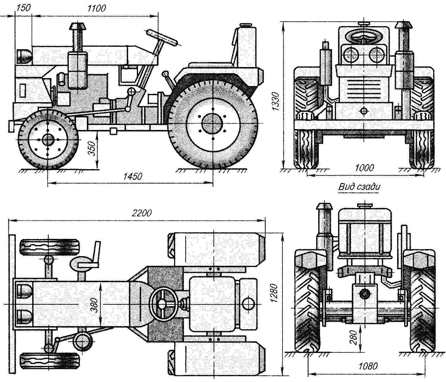 Размеры самодельного трактора CHINESE? NO, ONLY SIMILAR MODEL CONSTRUCTION