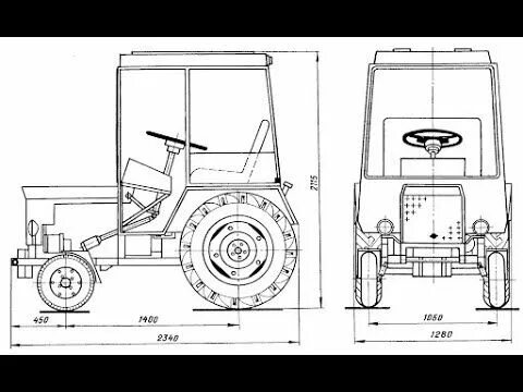 Размеры самодельного трактора Основні розміри мінітрактора Трактор, Автомеханик, Транспорт