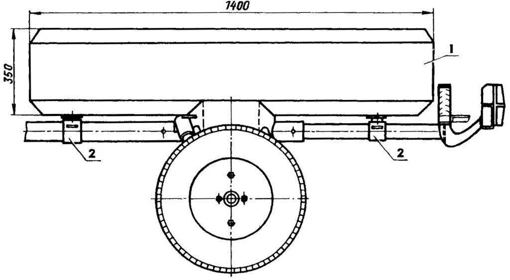 Размеры самодельной тележки к мотоблоку ПРИЦЕП-УНИВЕРСАЛ МОДЕЛИСТ-КОНСТРУКТОР