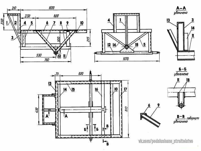 Trailers and adapters for OKA walk-behind tractor. Re-equipment of OKA into a mi