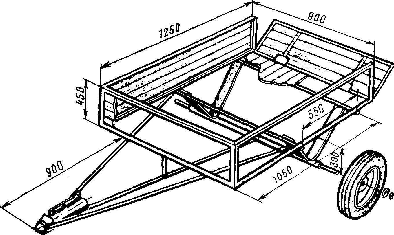 Размеры самодельный телеги для минитрактора ПРИЦЕП ДЛЯ "ЮПИТЕРА" МОДЕЛИСТ-КОНСТРУКТОР
