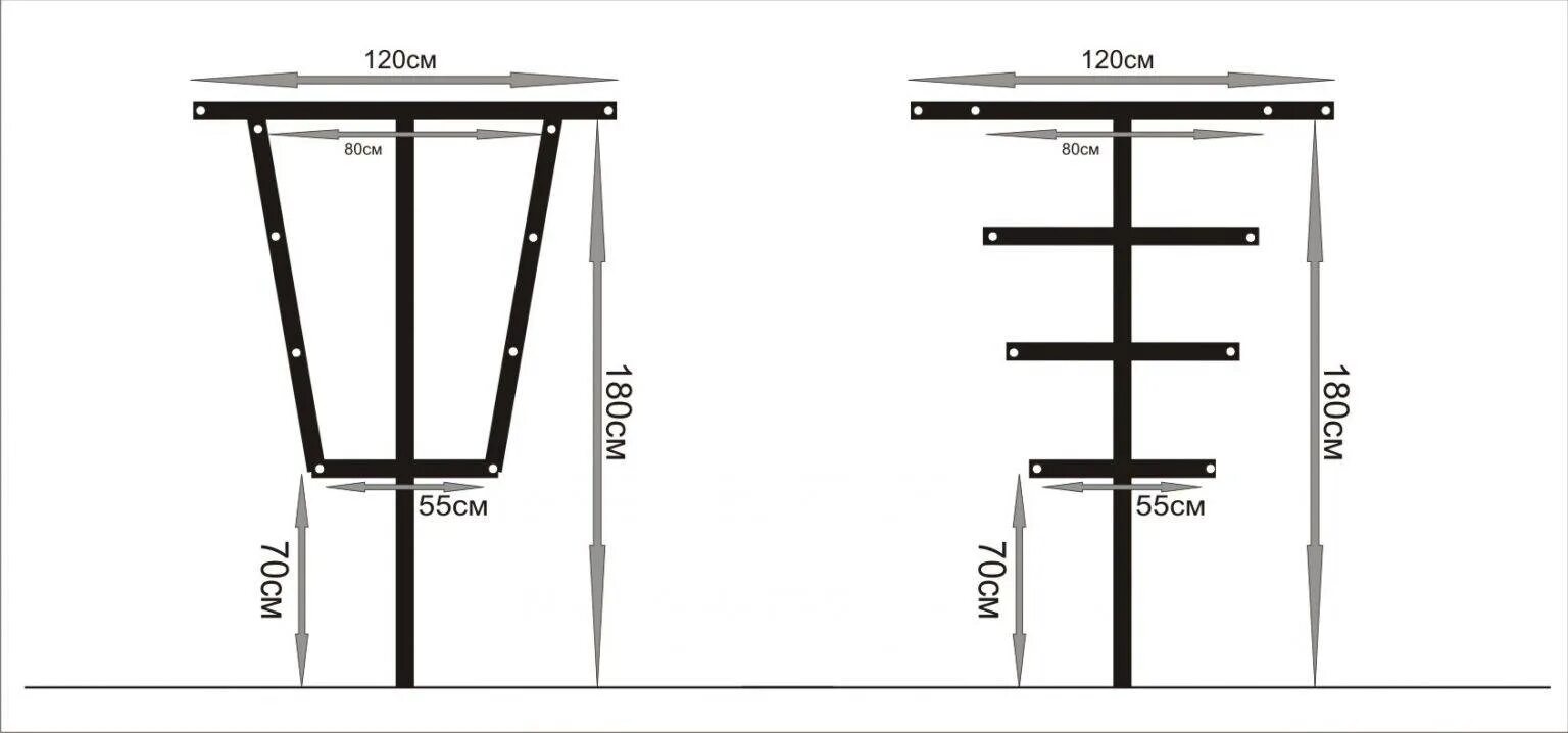 Размеры шпалеры для винограда своими руками чертежи Опора для винограда: как сделать своими руками, фото, размеры
