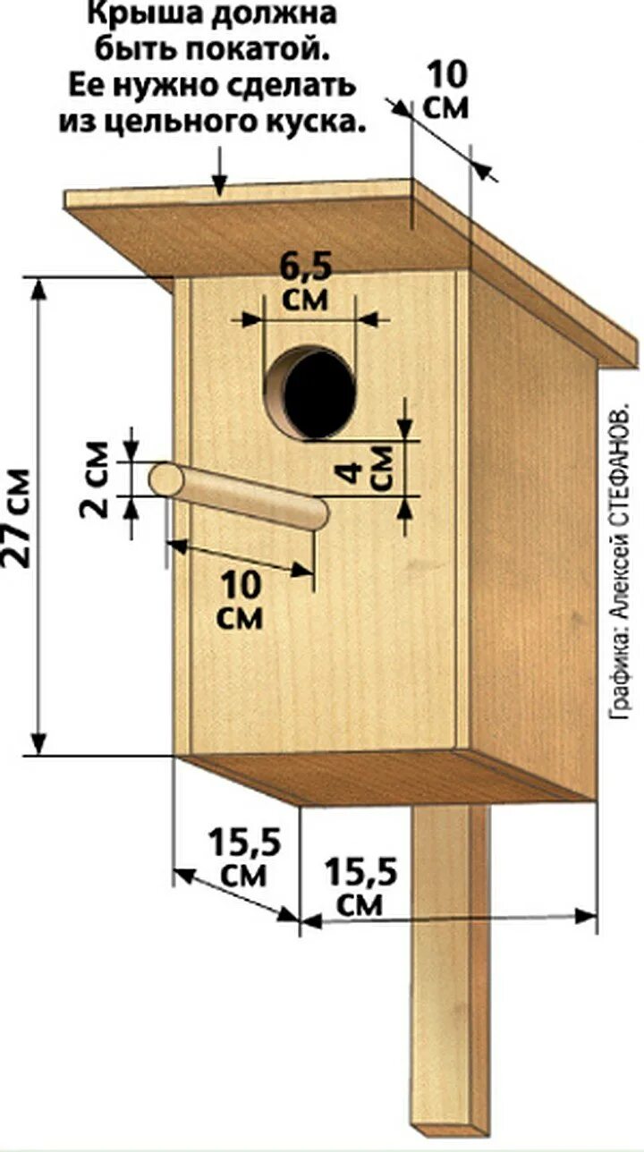 Размеры синичника своими руками чертежи Скворечник для скворцов фото - DelaDom.ru