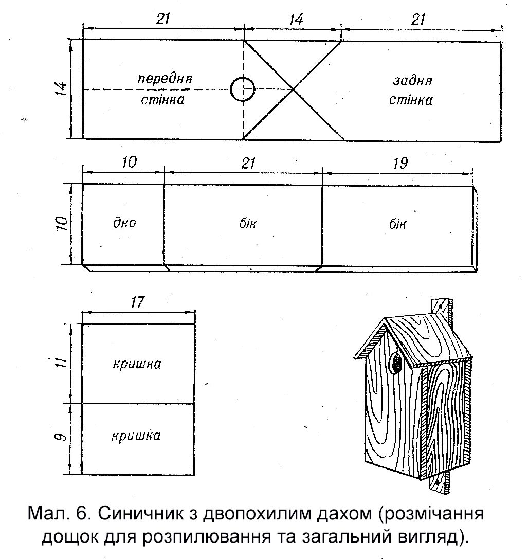 Размеры синичника своими руками чертежи Картинки ЧЕРТЕЖ СКВОРЕЧНИКА ФОТО