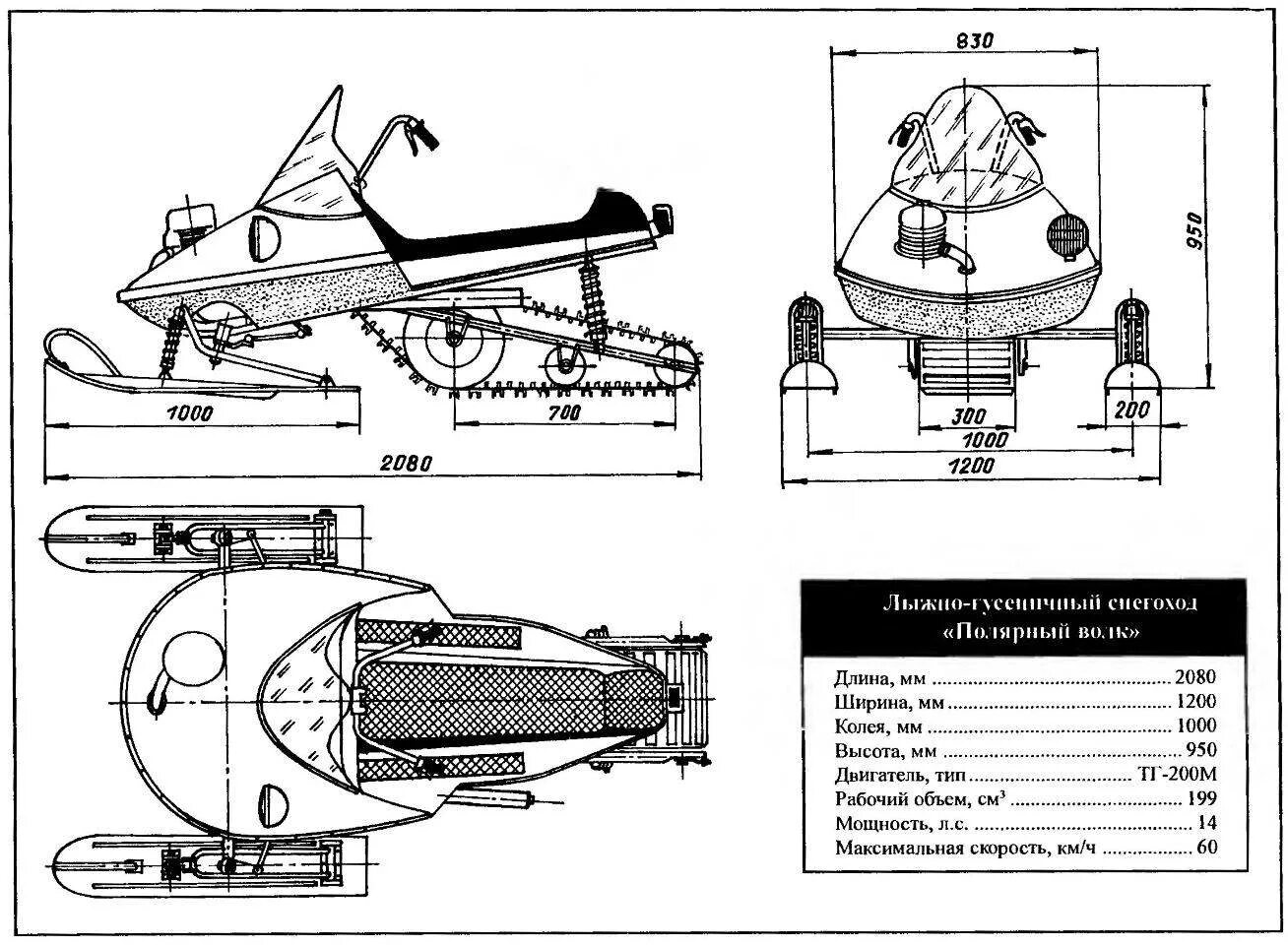 Размеры снегохода своими руками чертежи фото ПОЛЯРНЫЙ ВОЛК" НА СНЕЖНОЙ ТРАССЕ МОДЕЛИСТ-КОНСТРУКТОР