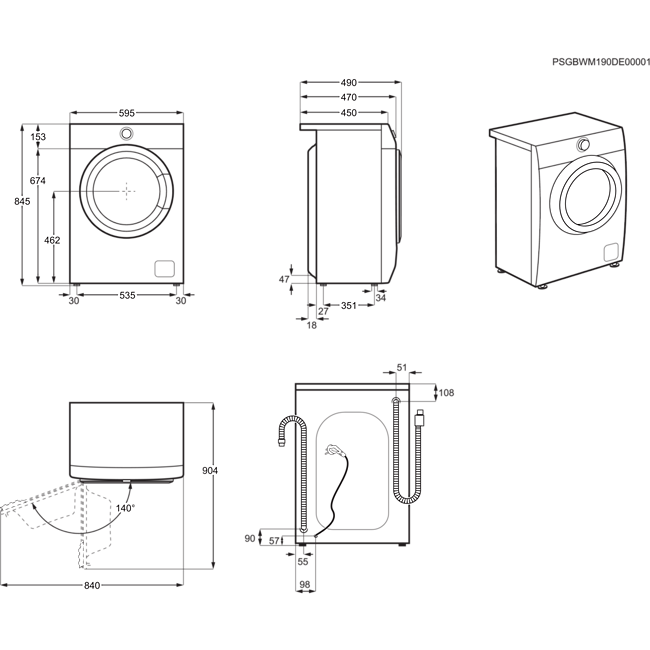 Размеры стиральной машины фото Стиральная машина Electrolux EW6S4R27BI - характеристики и описание на Мегамарке