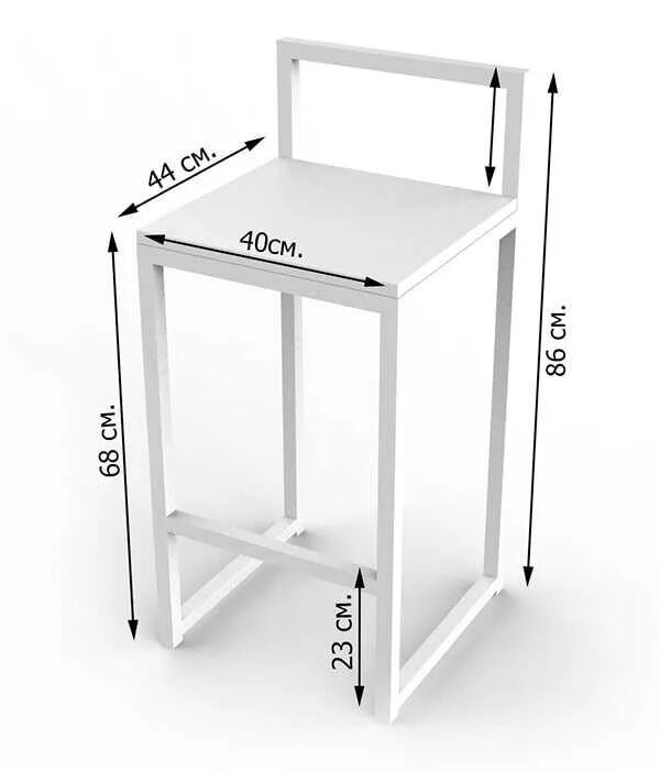 Размеры стула в стиле лофт Табурет в стиле лофт чертеж