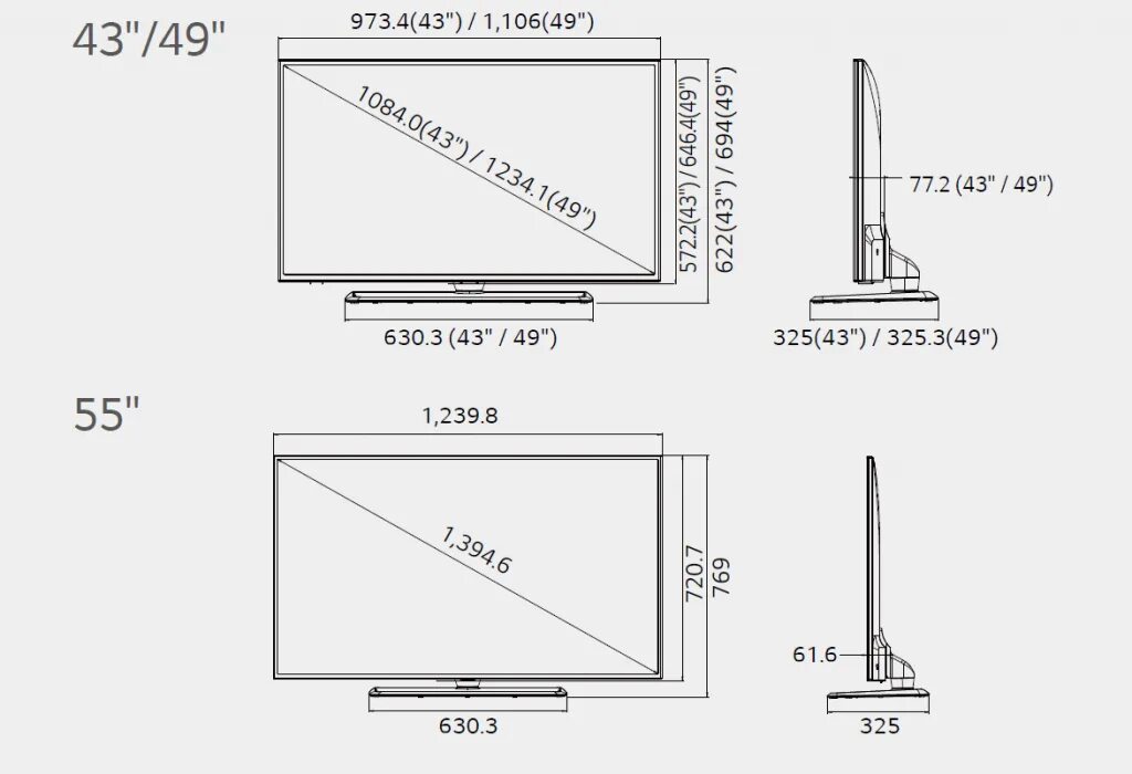 Размеры телевизора фото Габариты телевизора самсунг
