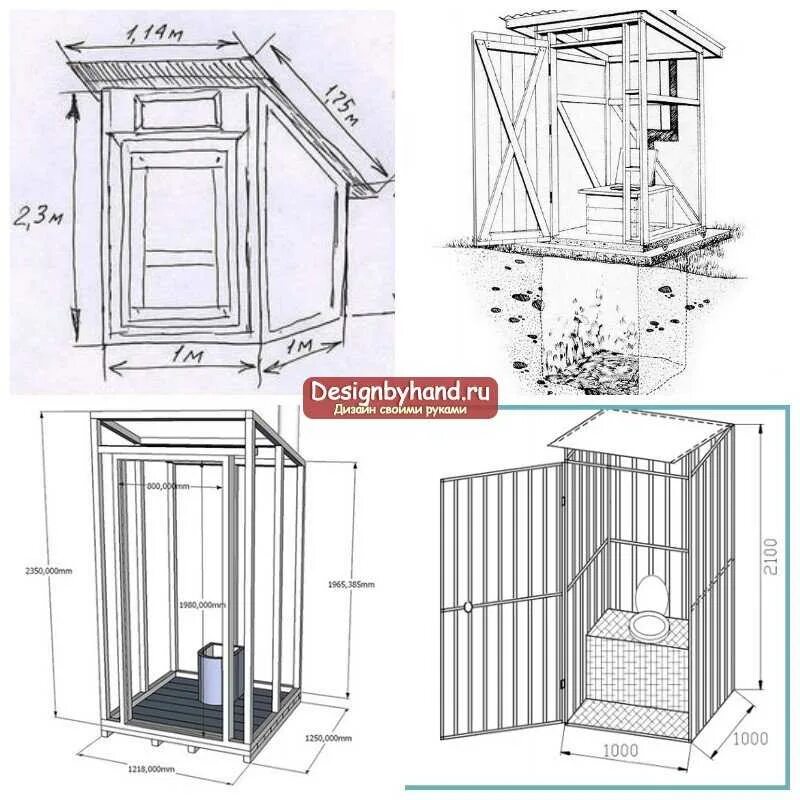 Размеры туалета на даче фото Строительство деревенского туалета своими руками: чертежи, типы, нормы и правила