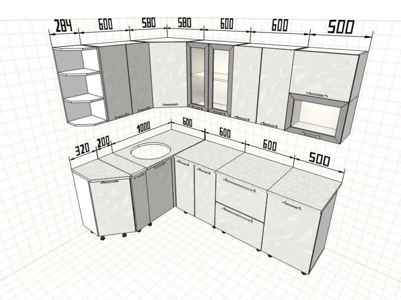 Размеры угловой кухни фото Кухонный гарнитур угловой размеры фото - DelaDom.ru