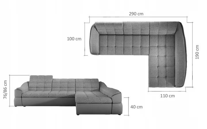 Размеры угловых диванов фото Купить Современный угловой диван INFINITY MINI WERSALI: отзывы, фото и характери
