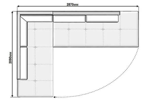 Размеры угловых диванов фото Угловой диван Сиэтл мебельной фабрики Триумф в Краснодаре