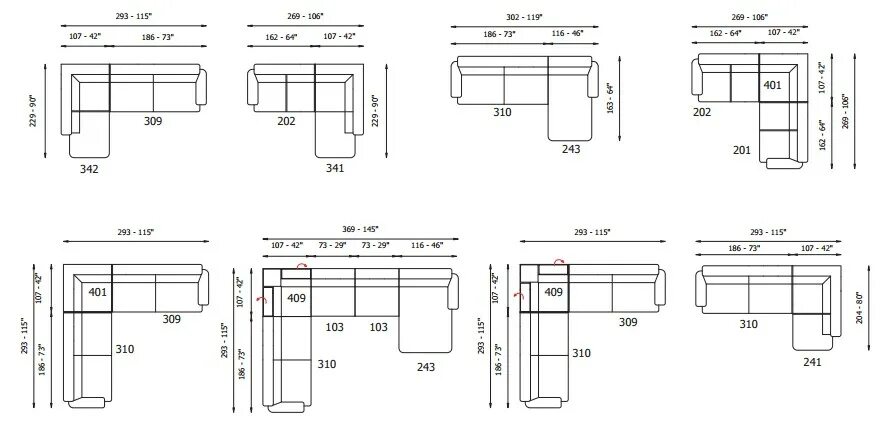 Размеры угловых диванов фото Чертеж углового дивана с размерами и деталировкой