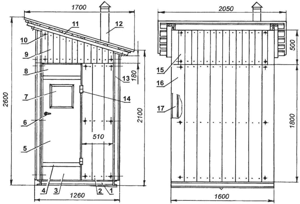 Размеры уличного туалета фото Чертеж дачного туалета - Бобёр.ру