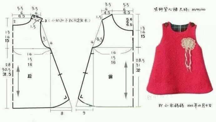 Размеры выкройка платье девочке 2 года molde pinafore - Pesquisa Google Kids dress patterns, Baby clothes patterns, Kid