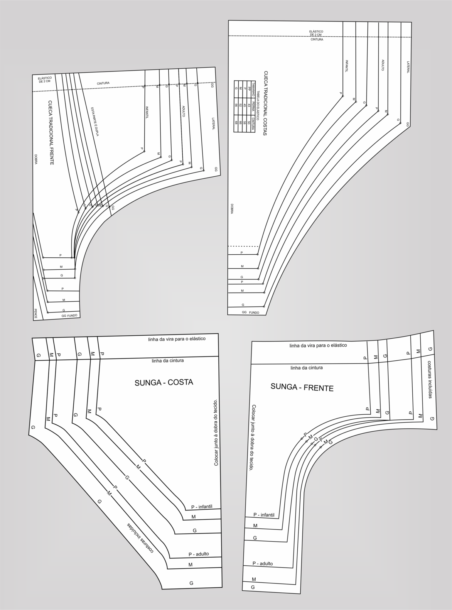 Размеры выкройка женские трусы Pin em ropa interior