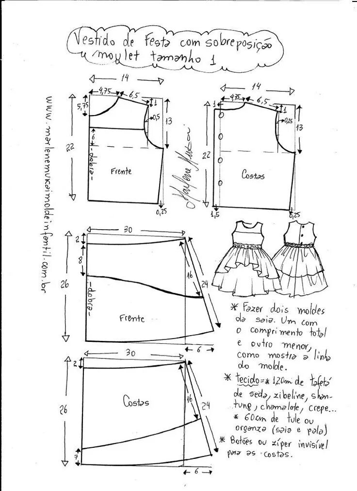 Размеры выкройки детской одежды Pinterest Узоры детских платьев, Выкройки, Детские узоры