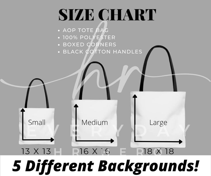 Размеры женской сумочке Tote Bag Size Chart, AOP Tote Size Chart, Sizing Chart for Tote Bags, Tote Size 