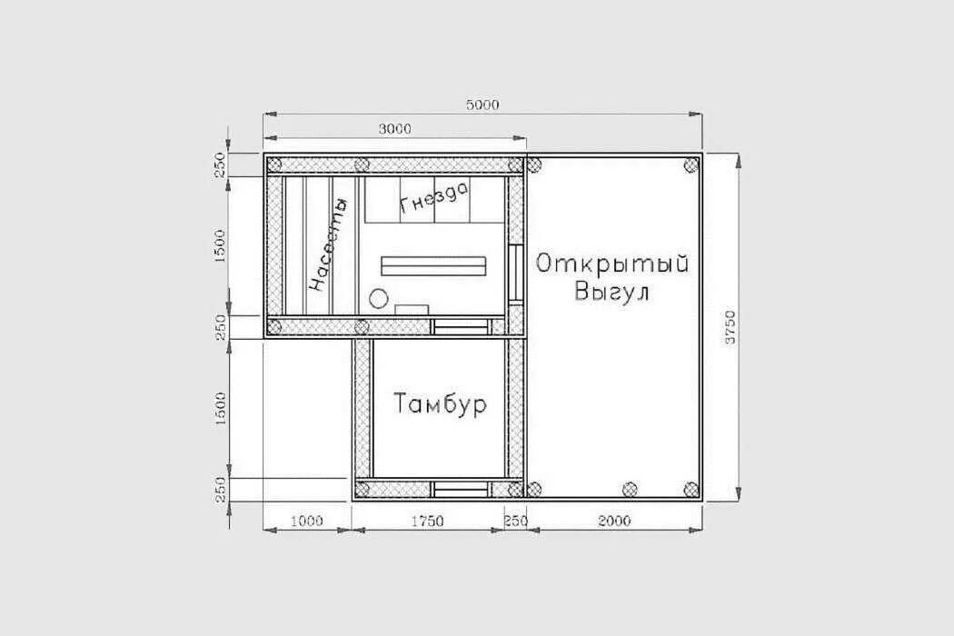 Размеры зимнего курятника фото Курятник на 50 кур своими руками (37 фото): как построить зимний всесезонный и л