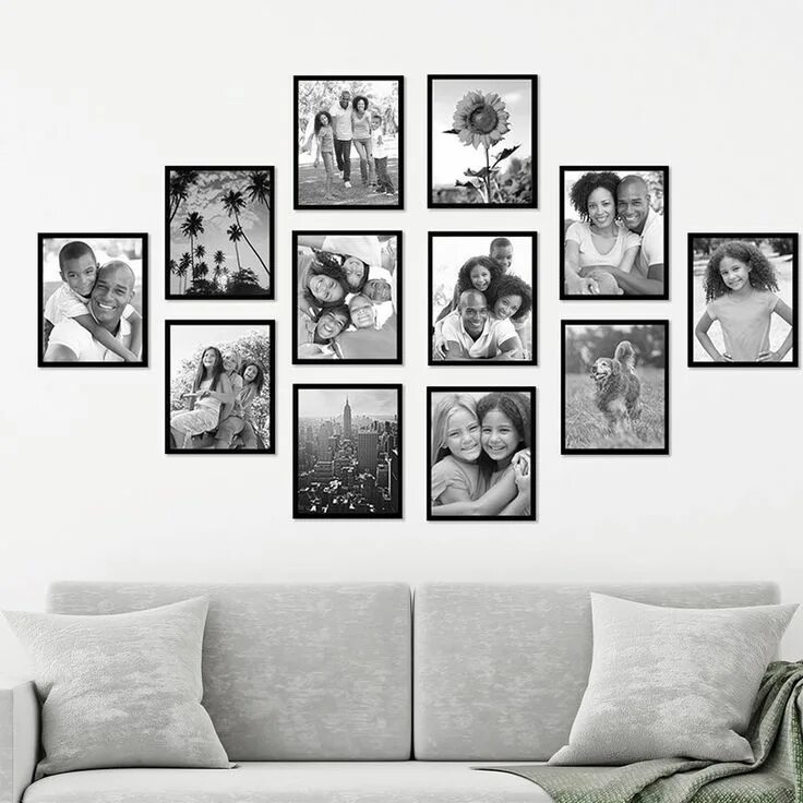 Размещение фото на стене варианты East Urban Home 12 Piece Black Picture Frame Set & Reviews Wayfair Photo wall de