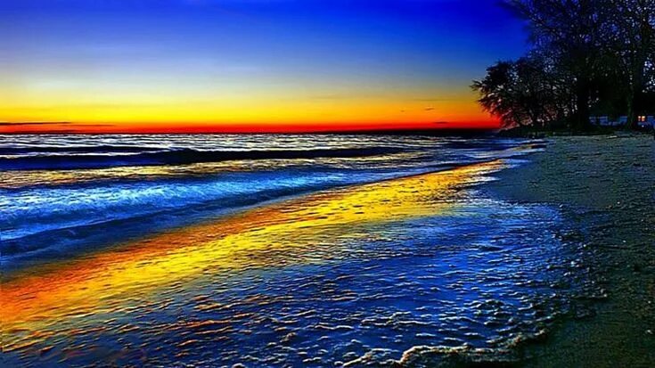 Разноцветное море фото Sunset Ocean Rainbow Wallpapers - WallpaperSafari Hd nature wallpapers, Sunset n