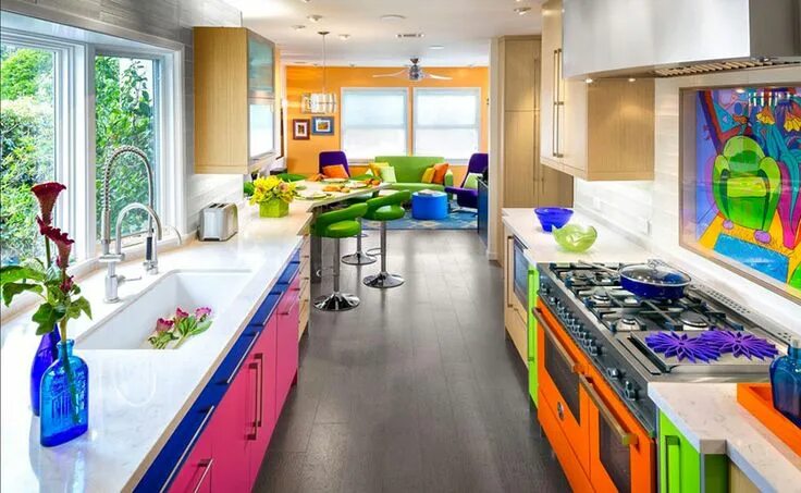 Разноцветные кухни в интерьере фото Cucina Colorata: 50 Idee dal Fascino Eclettico MondoDesign.it Kitchen colors, La