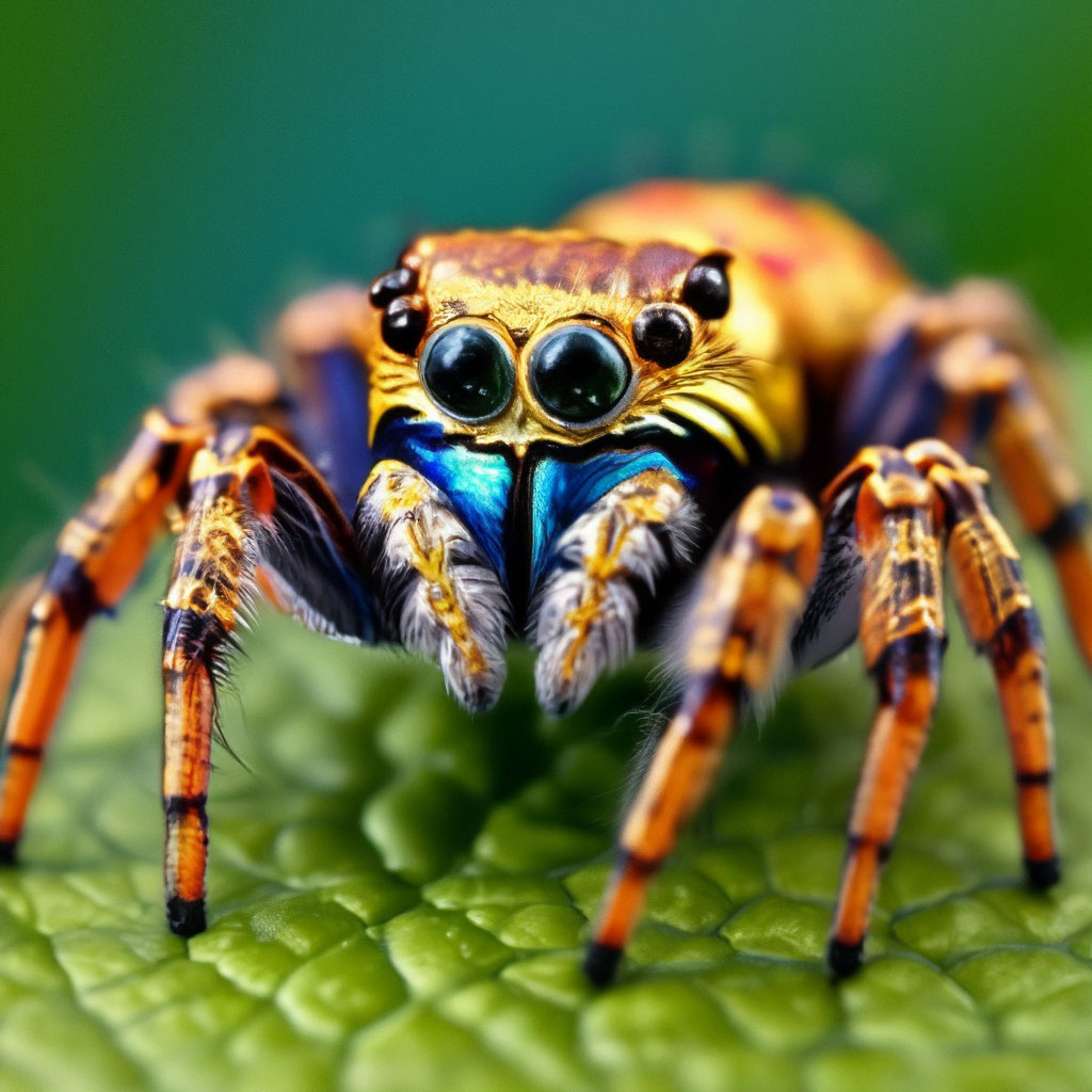 Разноцветные пауки фото "Microscopic multicolored spider ." - image created in Shedevrum