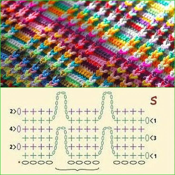 Разноцветные узоры крючком со схемами Вязание и не только.Новичкам и мастерам. - УЗОРЫ КРЮЧКОМ. № 4 OK.RU Crochet tuto