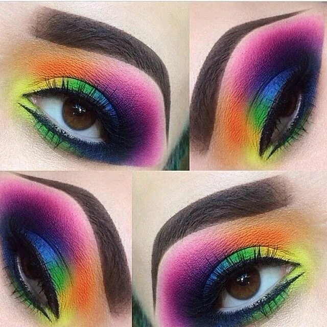 Разноцветный макияж глаз Pin on Belleza y Maquillaje Rainbow makeup, Eye makeup tips, Gorgeous makeup