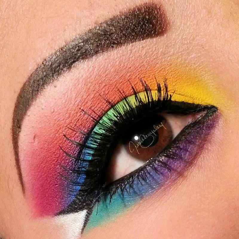 Разноцветный макияж глаз eye makeup Rainbow eye makeup, Eye makeup, Eye makeup styles