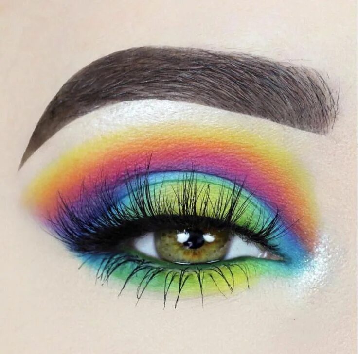 Разноцветный макияж глаз Pin by ashley flouton on m a k e u p Rainbow eye makeup, Rainbow makeup, Colorfu