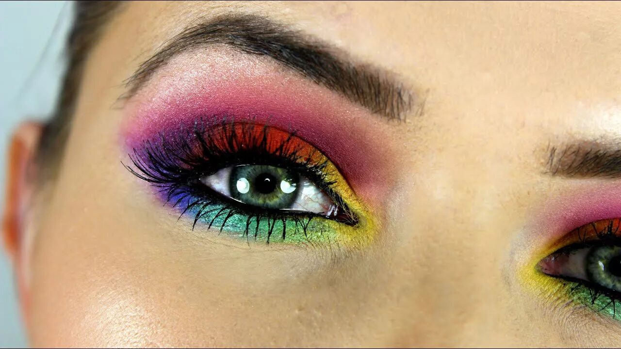 Разноцветный макияж глаз Rainbow Eye Makeup Tutorial; So...? Ready For Summer - ad ♥ - YouTube