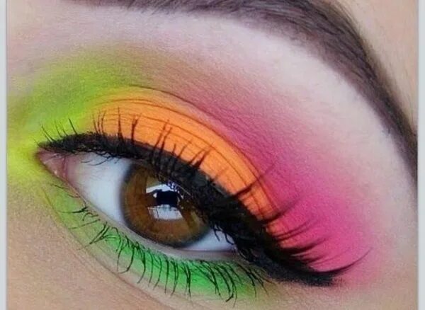 Разноцветный макияж глаз Rainbow Sherbet Collection 80s eye makeup, Colorful eye makeup, Creative eye mak