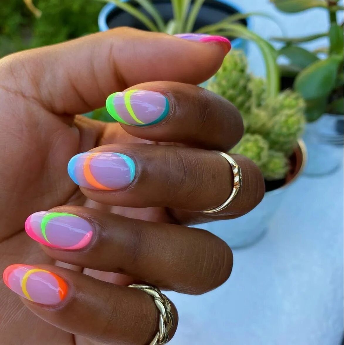 Разноцветный маникюр фото 2024 Pin on Uñas de gel bonitas Cute acrylic nails, Neon nails, Nails