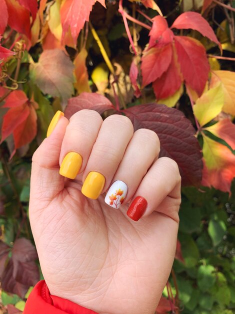 Разноцветный маникюр на осень Page 5 Autumn Nails Images - Free Download on Freepik