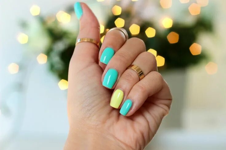 Разноцветный маникюр сочетание цветов Manicure in 2020 Manicure, Paznokcie żelowe, Paznokcie