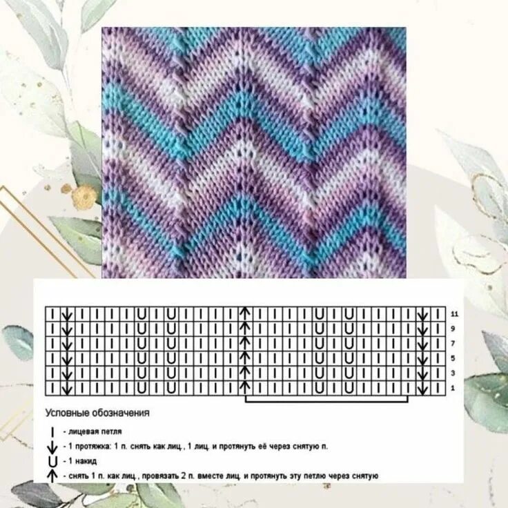 Разноцветный узор спицами схема Facebook Knit stitch patterns, Missoni pattern, Knitting stitches