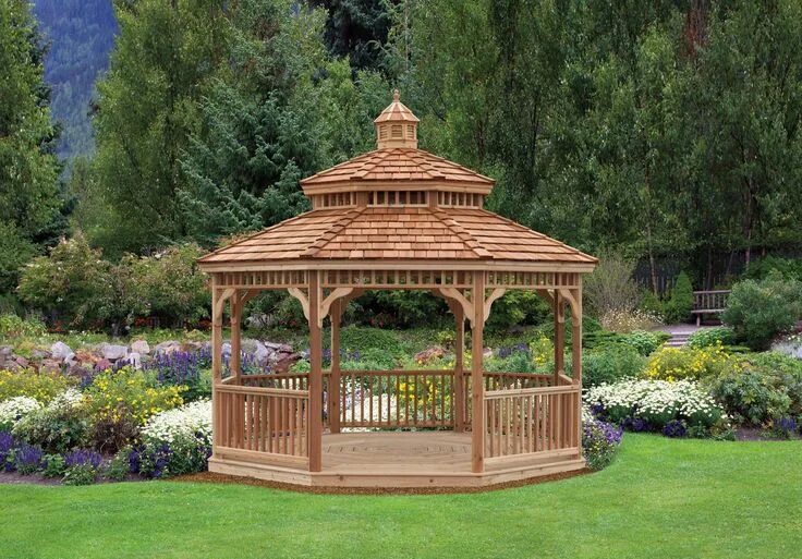 Разновидность беседок фото Victorian Red Cedar Gazebo, Victorian gazebo, Canopy & gazebo tops